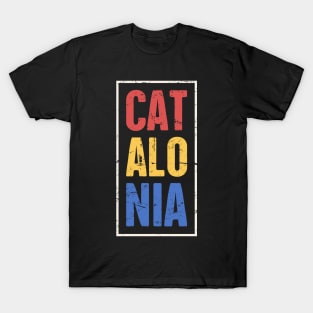 Retro Distressed Independence For CATALONIA T-Shirt